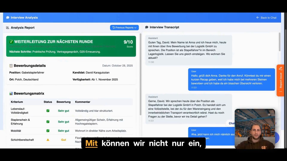 Einblick in die Talky-Produktauswertung aus dem Originalvideo